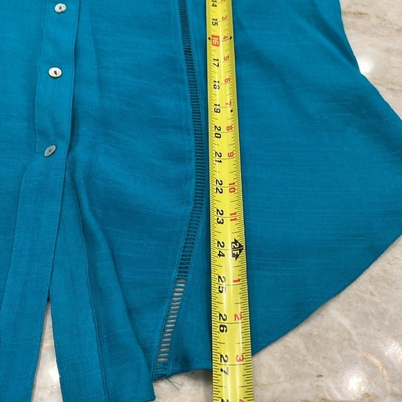 NEW‎ Zac & Rachel | Teal Rayon Button Down Blouse | Women's Teal | Small | NWOT - Picture 9 of 12